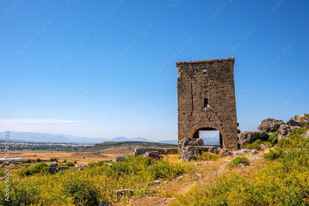 The remaining from Sillyon, which was an important fortress and city near Attaleia in Pamphylia, on the southern coast of modern Turkey. The remaining from Sillyon, which was an important fortress and city near Attaleia in Pamphylia, on the southern coast of modern Turkey.