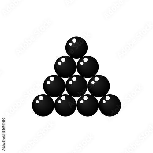 Black caviar vector illustration isolated on white. Luxury fish caviar in triangle shape