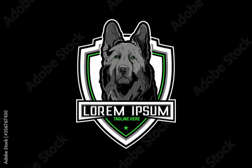 German Shepard dog logo template
