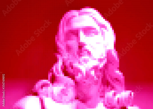 The bust of the Savior, Salvator Mundi, vector, last sculpture by Gian Lorenzo Bernini