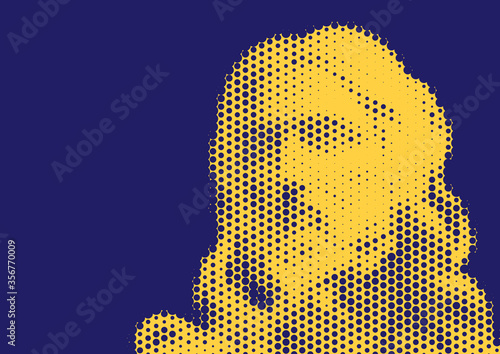 The bust of the Savior, Salvator Mundi, vector, last sculpture by Gian Lorenzo Bernini