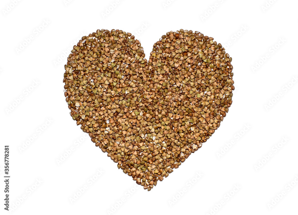 heart symbol made of green buckwheat heart symbol made of green buckwheat