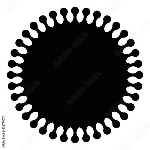 Virus sign. Symbol of coronavirus and COVID-19 desease. Simple flat black vector icon