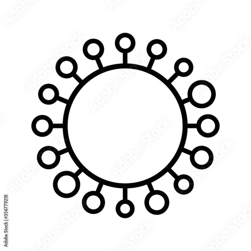 Virus sign. Symbol of coronavirus and COVID-19 desease. Simple flat black outline vector icon
