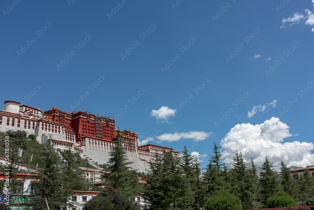 Obraz premium Potala palace view from side in Lhasa, Tibet, Asia