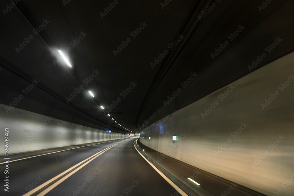 fast moving traffic in a tunnel