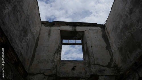 old abandoned building with window