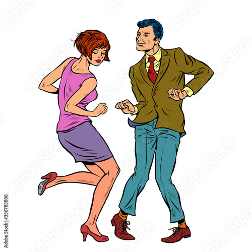 Couple dancing retro dance