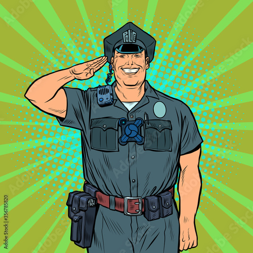A good cop salutes. Police work