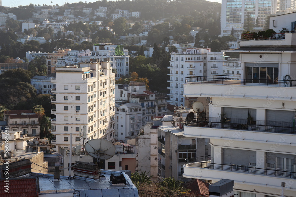 Fototapeta premium view of the city Algiers and it's buildings 