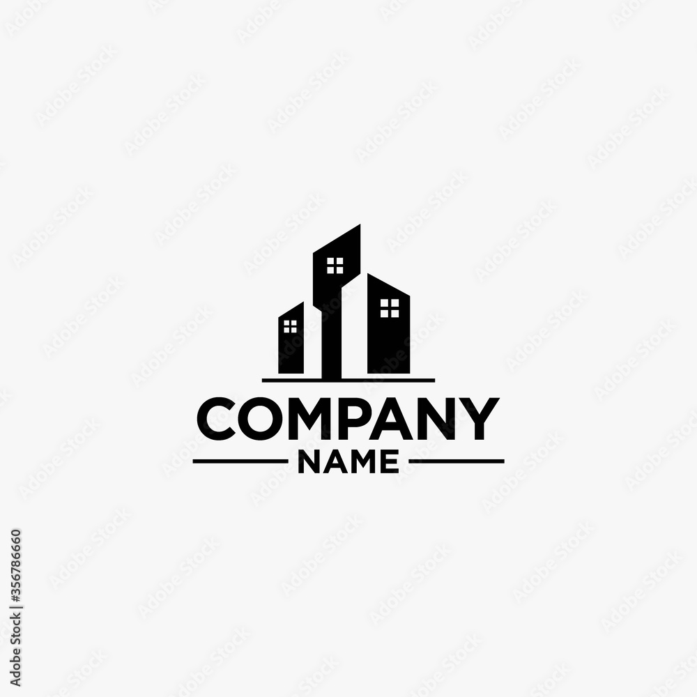 Real estate logo design. House and building logo design.
