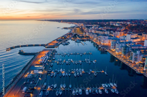 aerial sunset view of Helsingborg, Sweden