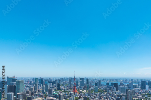 (東京都-都市風景)青空と芝公園側風景４