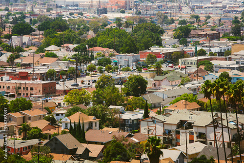 Aerial view of Downtown Los Angeles photo