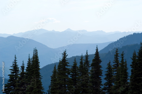 Snow caped mountains of Hurricane Ridge in Olympic National Park, WA