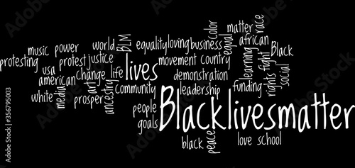 Black Lives Matter wordcloud Illustration.