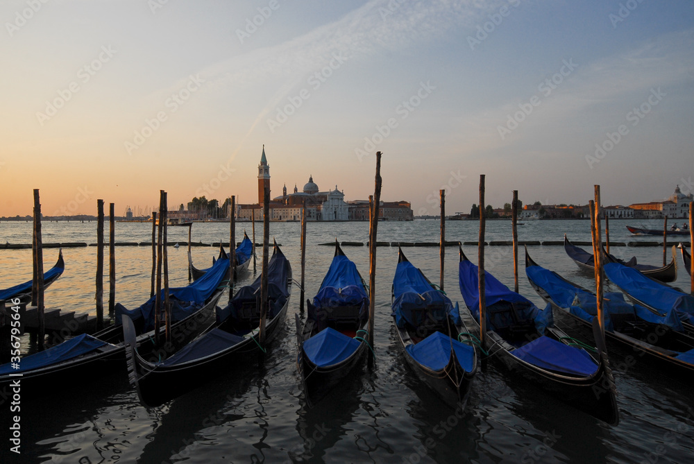 Morning gondolas, Venice, Italy