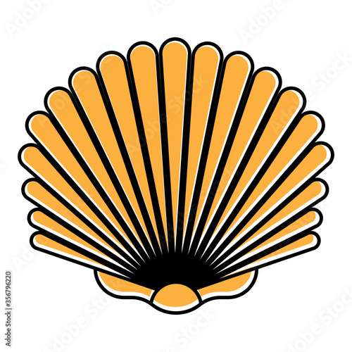 Seashells / shellfish flat colours icon for apps and websites