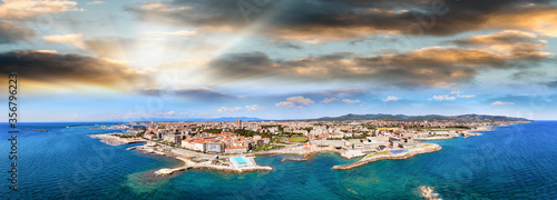 Фотография Amazing aerial view of Livorno and Lungomare, famous town of Tuscany