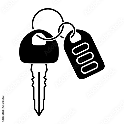 Car key with automobile smart keys flat icon for apps and websites