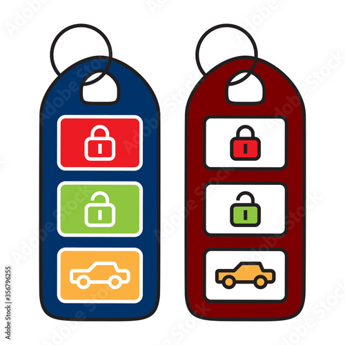 Car smart key or automobile keyless smart key flat colours icon for apps and websites