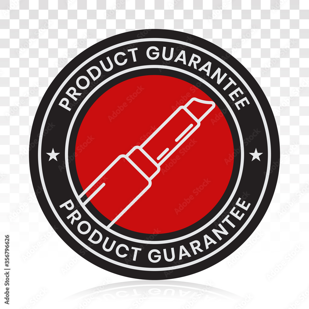 Lipstick cosmetic product guarantee stamp label flat icon for apps or websites Lipstick cosmetic product guarantee stamp label flat icon for apps or websites