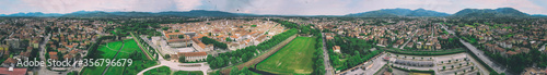 Amazing aerial view of Lucca, famous town of Tuscany