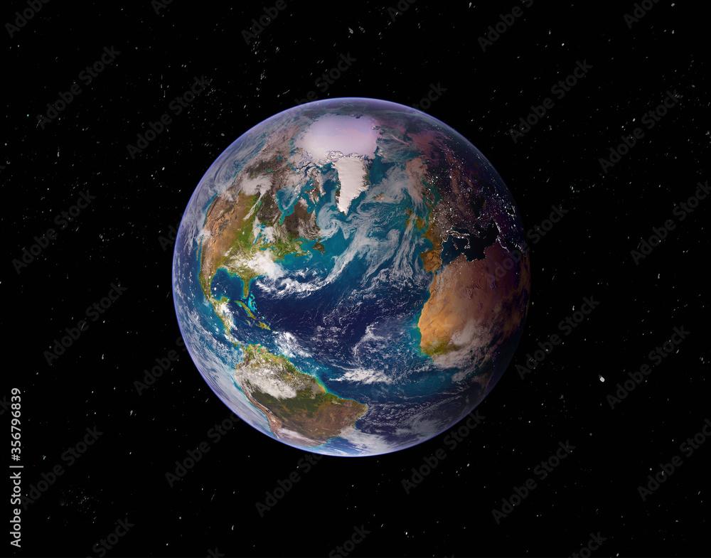 Planet Earth. Digitally altered. (Elements of the image by NASA)