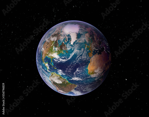 Fototapeta Naklejka Na Ścianę i Meble -  Planet Earth. Digitally altered. (Elements of the image by NASA)
