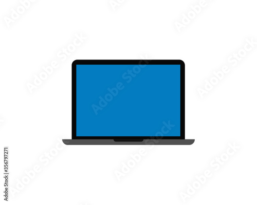 laptop computer icon with blank display - notebook pc vector icon with blank screen for web, app, software
