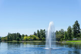 Water fountain in a lake