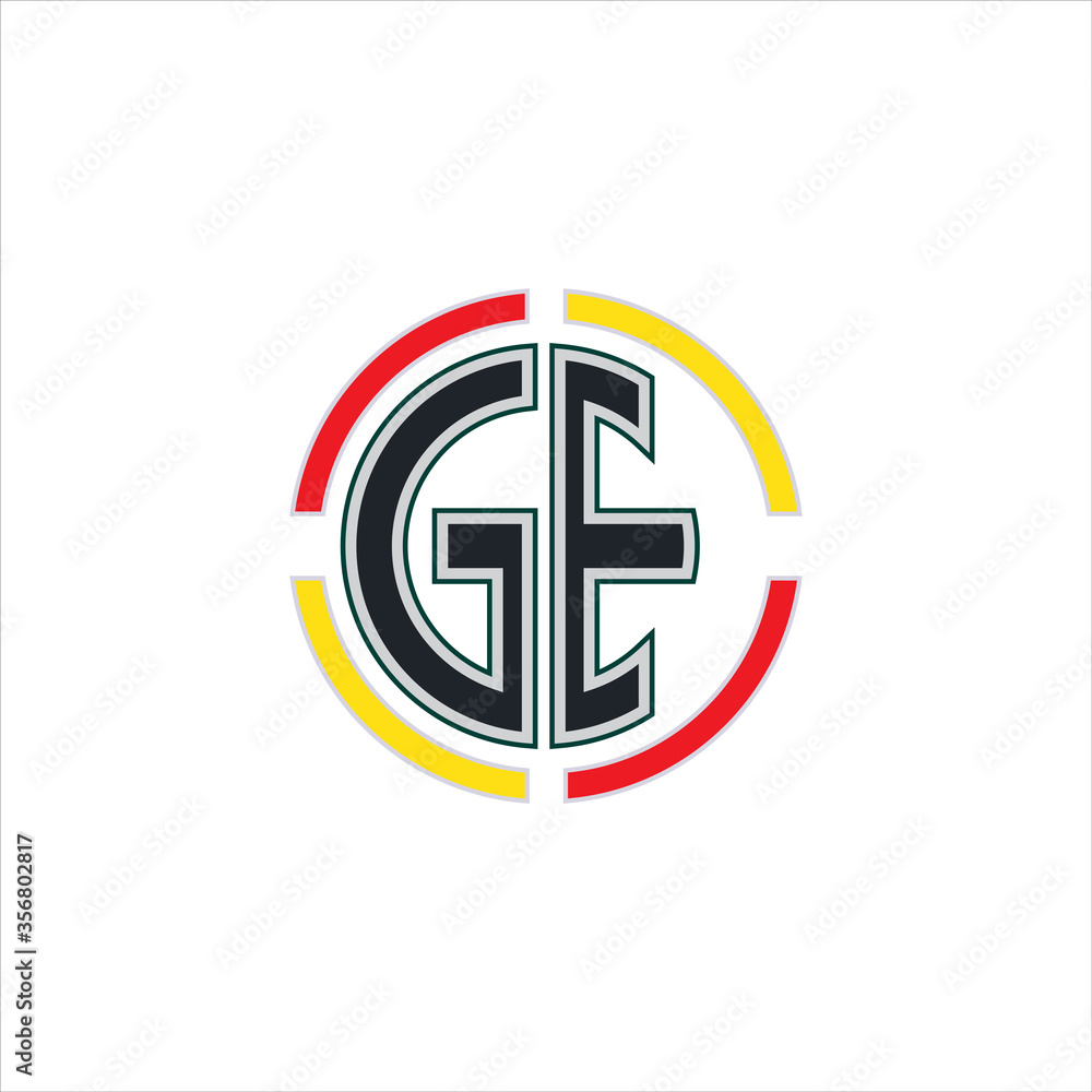 Obraz premium GE monogram logo with a broken circle line