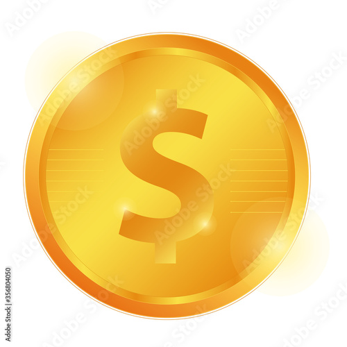 Dollar gold coin, logo 
