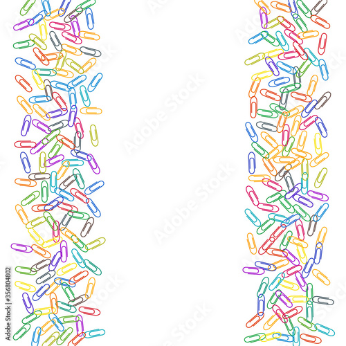 Stationary paperclips isolated on white background