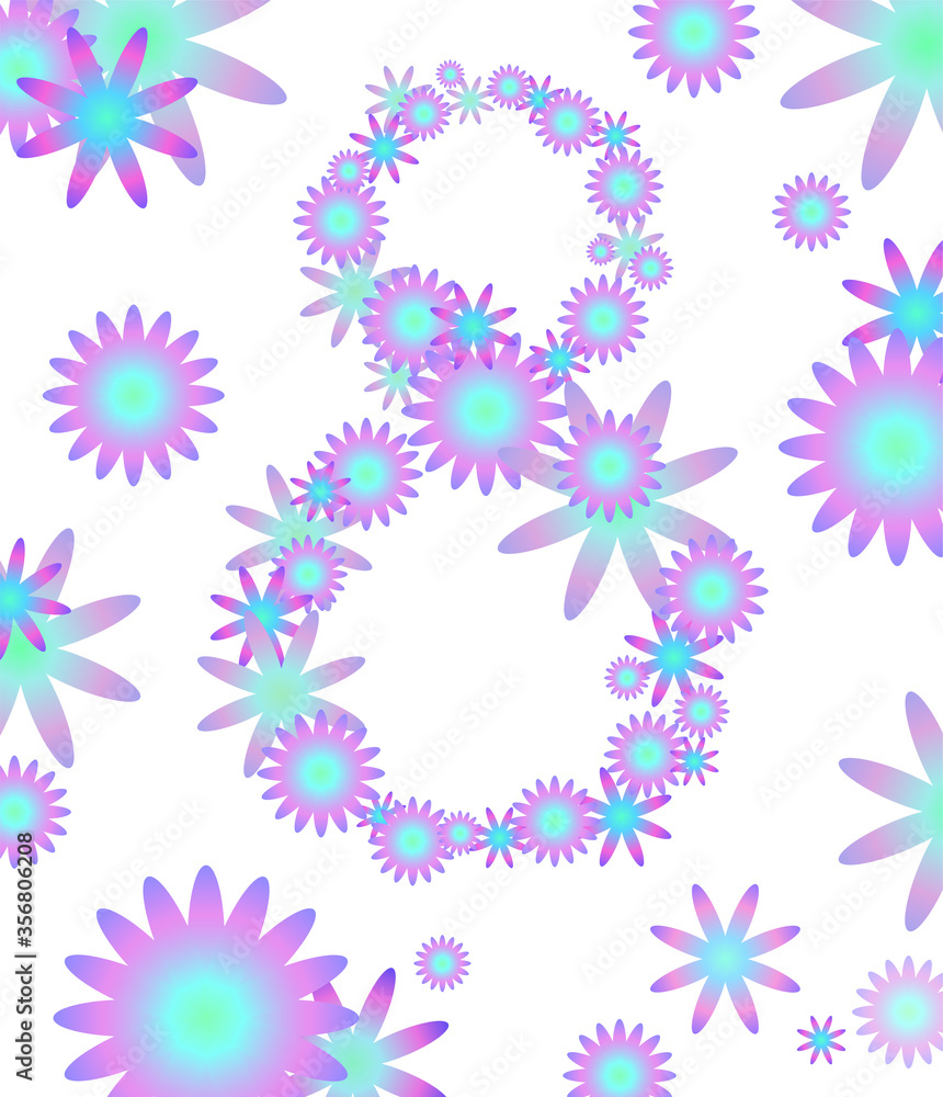 8 March, Women Day vibrant gradient gift card 8 March, Women Day vibrant gradient gift card