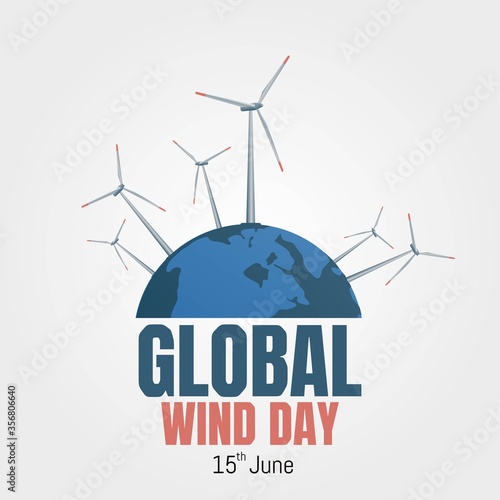 Global Wind Day Vector Illustration