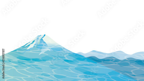 爽やかで美しい富士山の背景イラスト