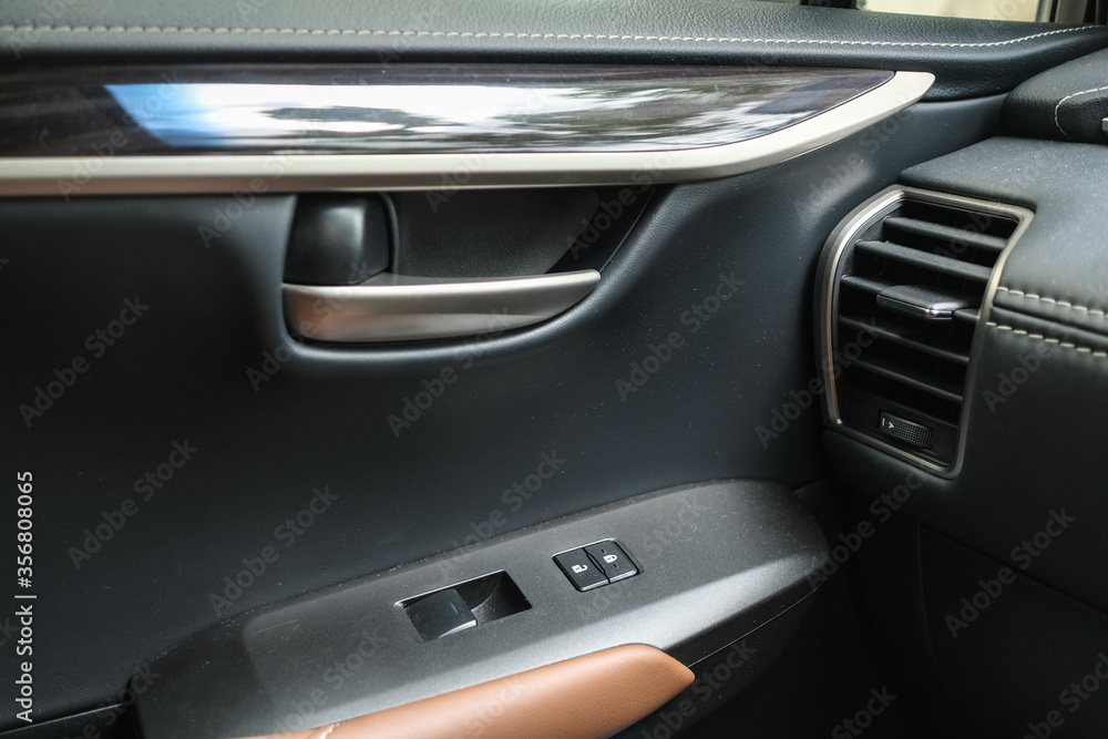 close up of modern car interior 