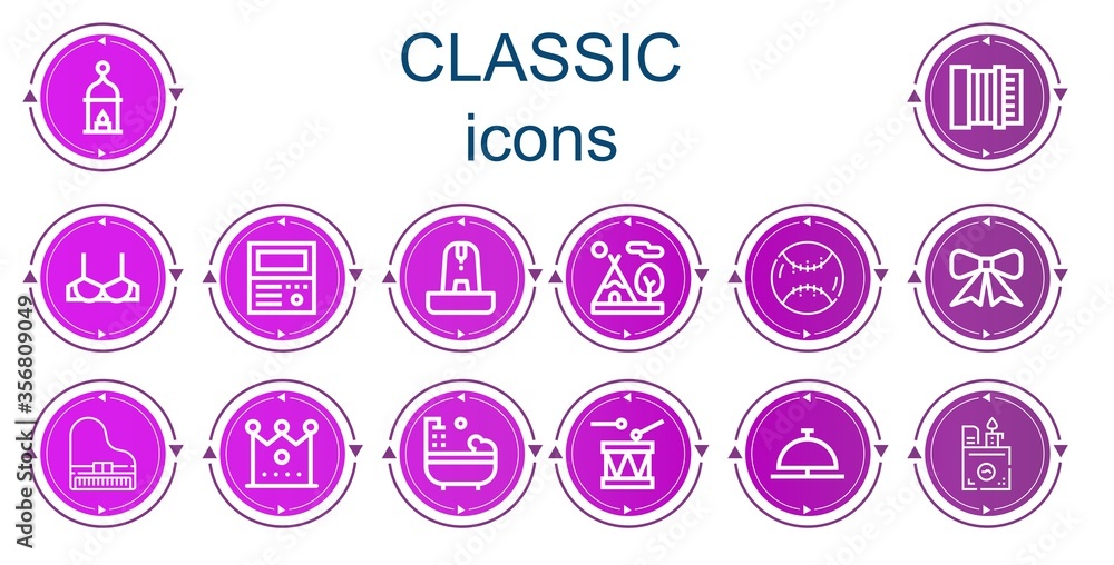 Editable 14 classic icons for web and mobile Editable 14 classic icons for web and mobile