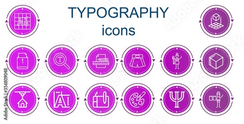 Editable 14 typography icons for web and mobile