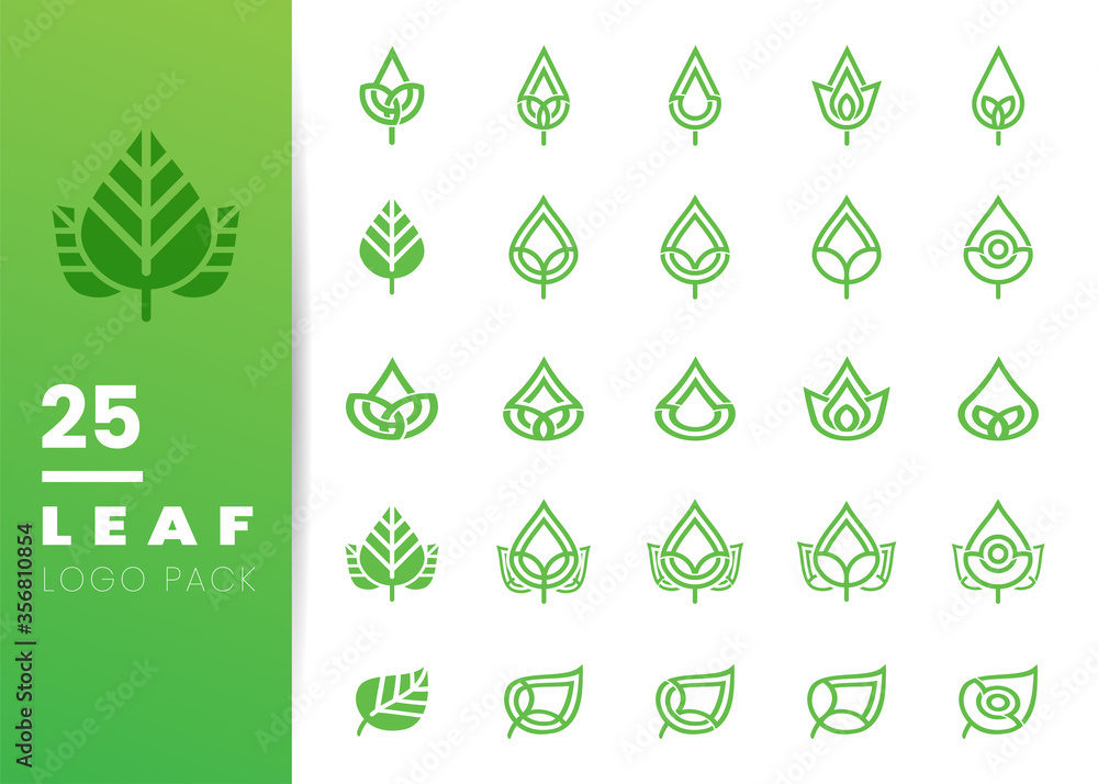 Abstract green leaf logo icon vector design. Green emblem, design concept, logo, logotype element for garden, plant, nature and ecology. Isolated on white background. Vector Illustration Abstract green leaf logo icon vector design. Green emblem, design concept, logo, logotype element for garden, plant, nature and ecology. Isolated on white background. Vector Illustration