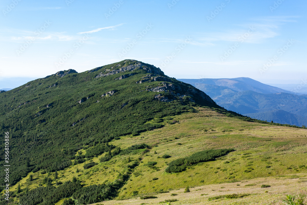 View of the chain of mountains from Kráľova hoľa [mount], Slovakia. August 8 2016.