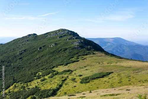 View of the chain of mountains from Kráľova hoľa [mount], Slovakia. August 8 2016.