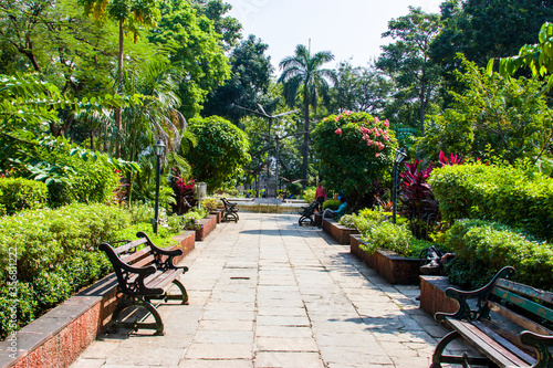 Mumbai India Nov 9th 2019,the Horniman Circle Gardensin South Mumbai. Designed to be a large open space with grand buildings in the middle of the walled city, the area had been known as Bombay Green.  photo