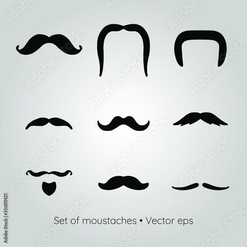 Set of moustaches, vector eps
