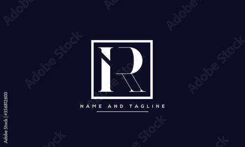 alphabet letters monogram icon logo IR or RI
