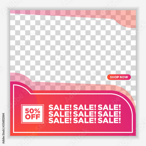 Modern and Unique Social Media Banner Template for Promotion and Digital Marketing. Promotional Square Web Banner for Social Media. Elegant and Simple Discount Promo Ads