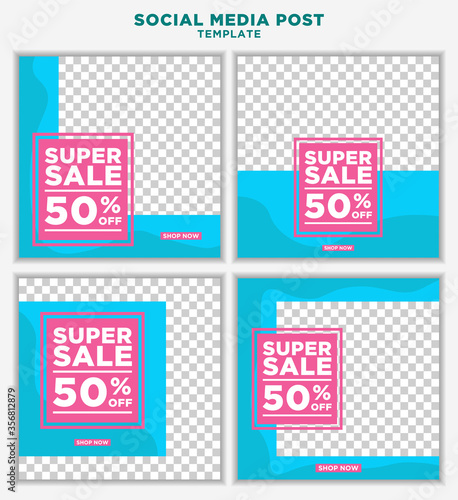 Modern and Unique Social Media Banner Template for Promotion and Digital Marketing. Promotional Square Web Banner for Social Media. Elegant and Simple Discount Promo Ads