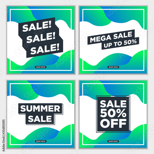 Modern and Unique Social Media Banner Template for Promotion and Digital Marketing. Promotional Square Web Banner for Social Media. Elegant and Simple Discount Promo Ads