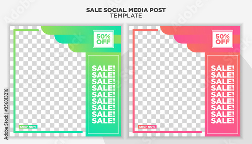Modern and Unique Social Media Banner Template for Promotion and Digital Marketing. Promotional Square Web Banner for Social Media. Elegant and Simple Discount Promo Ads